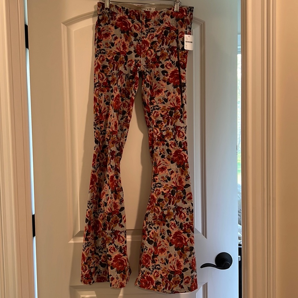 Free people floral corduroy pants